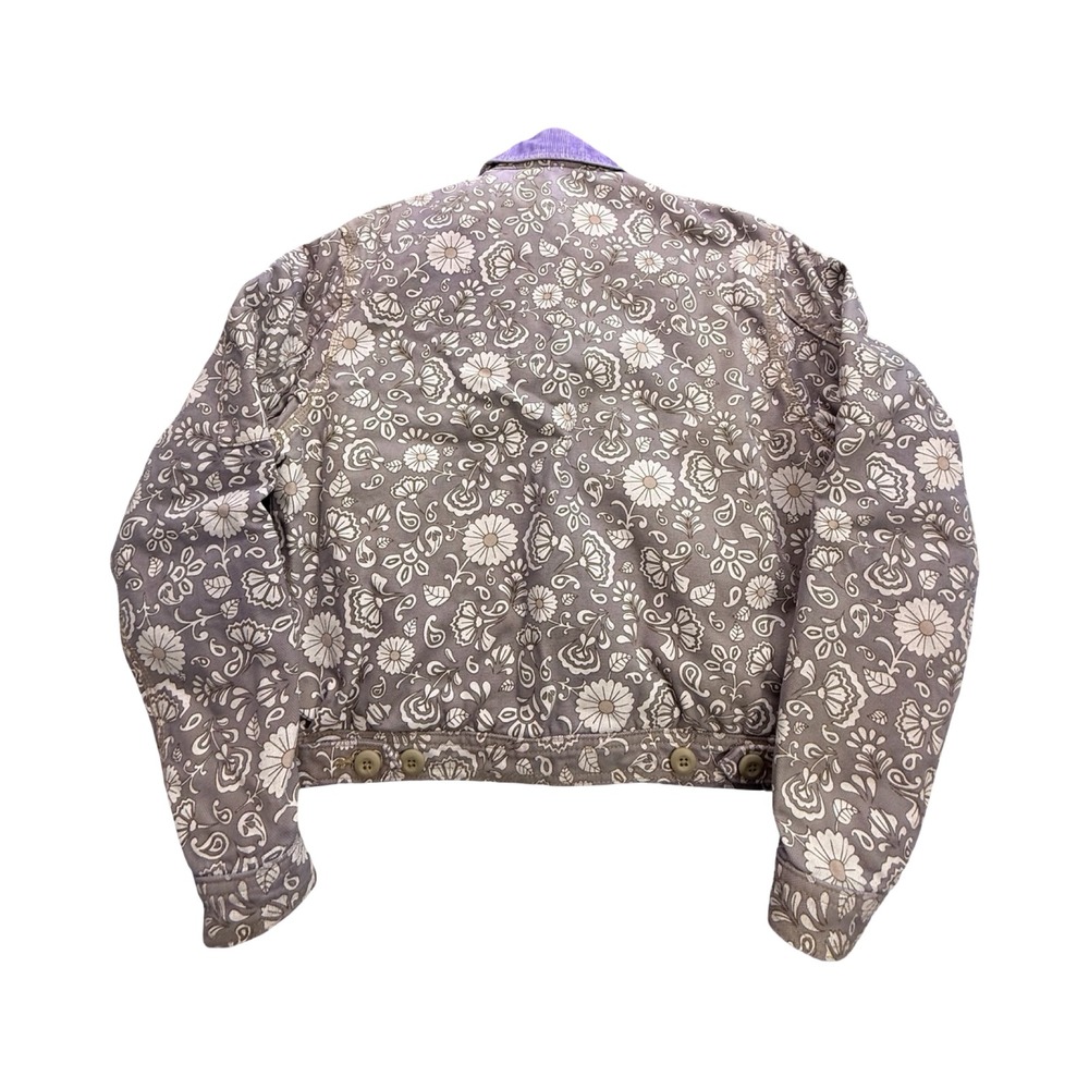 Dickies Eisenhower Jacket Womens Small Purple Floral Paisley Canvas Custom Dye - Picture 2 of 13